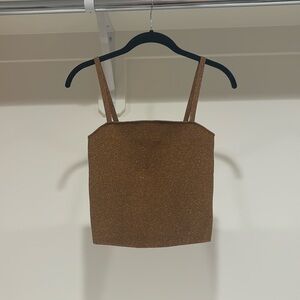 Alice + Olivia Sparkle Gold Top